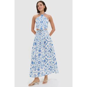 Saylor Deep Blue Sea Sable Maxi Skirt Set Size Small